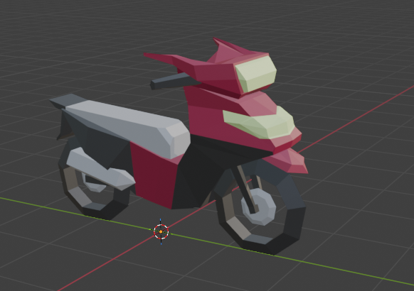 Low-poly motorbike 3D model