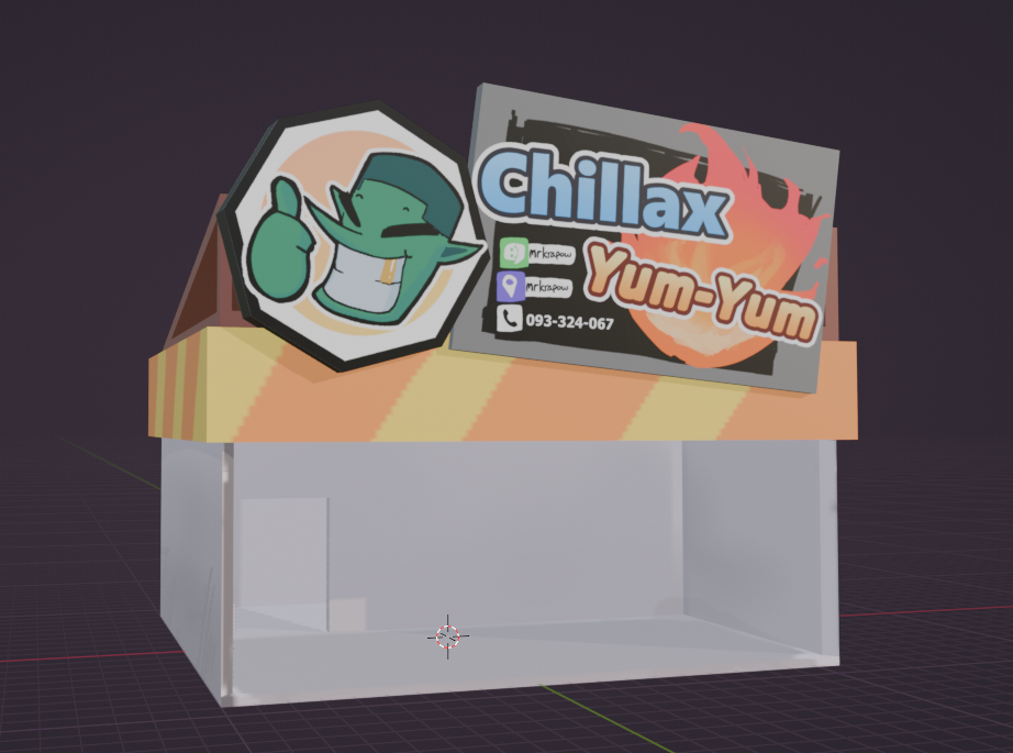 3D shop model with signage