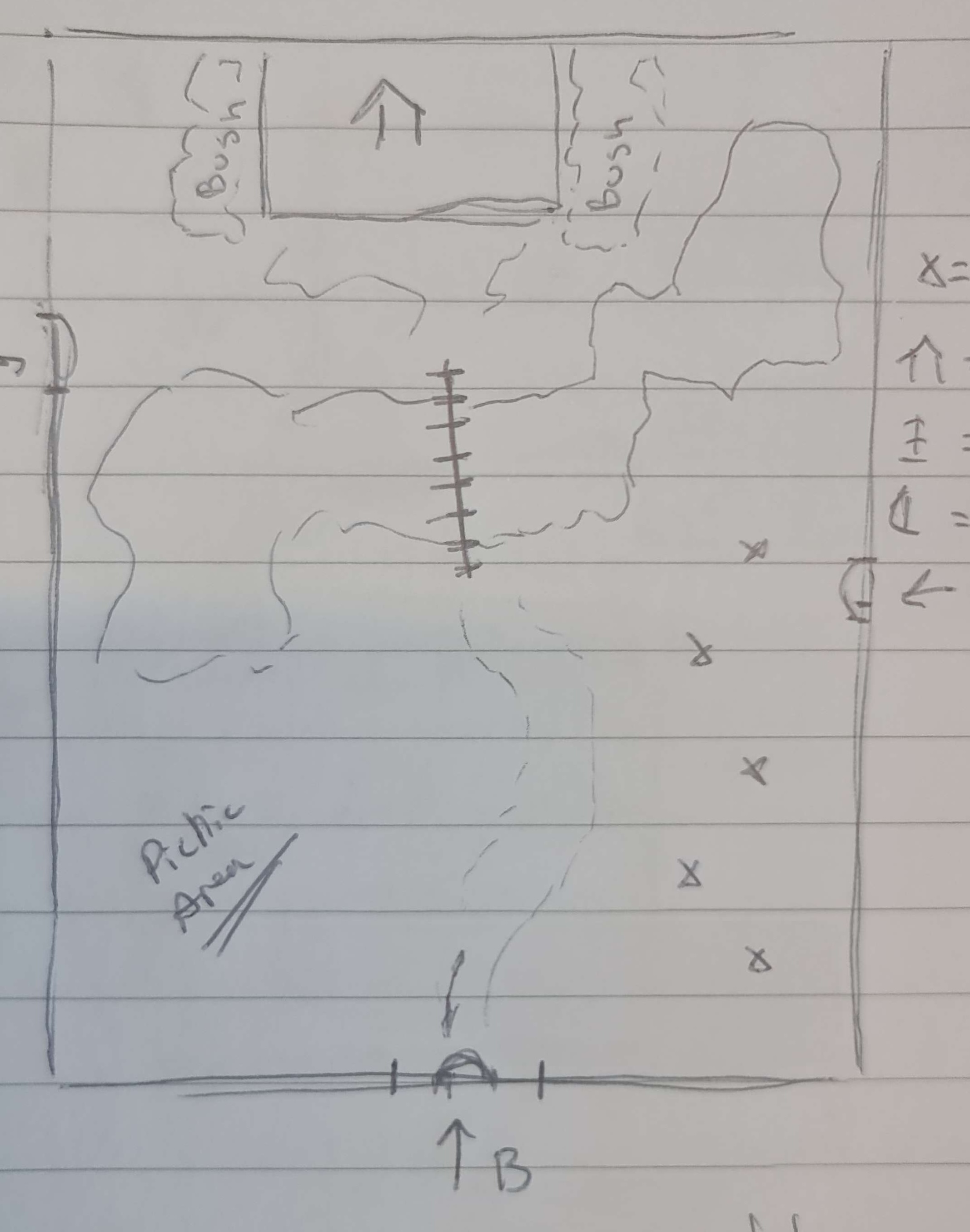 Early sketch showing the level route idea