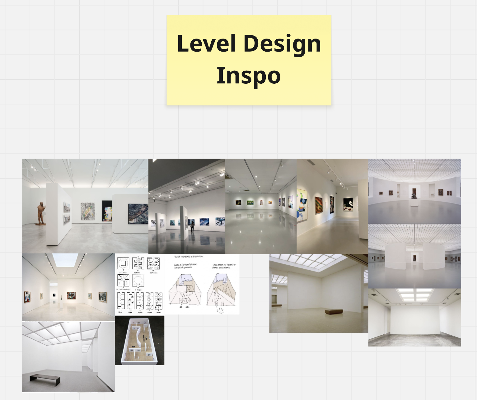 Level design inspiration board used to define Project Liminal's mood