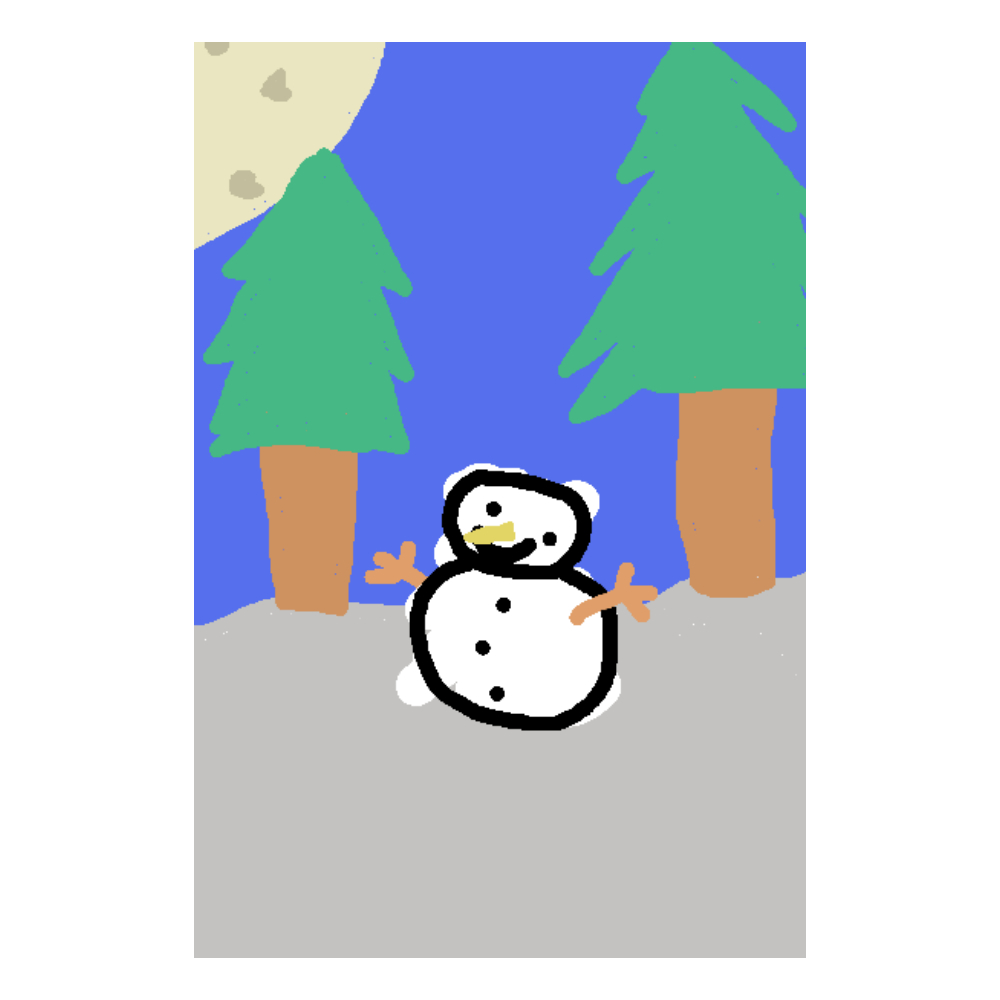Snowman standing paint reference