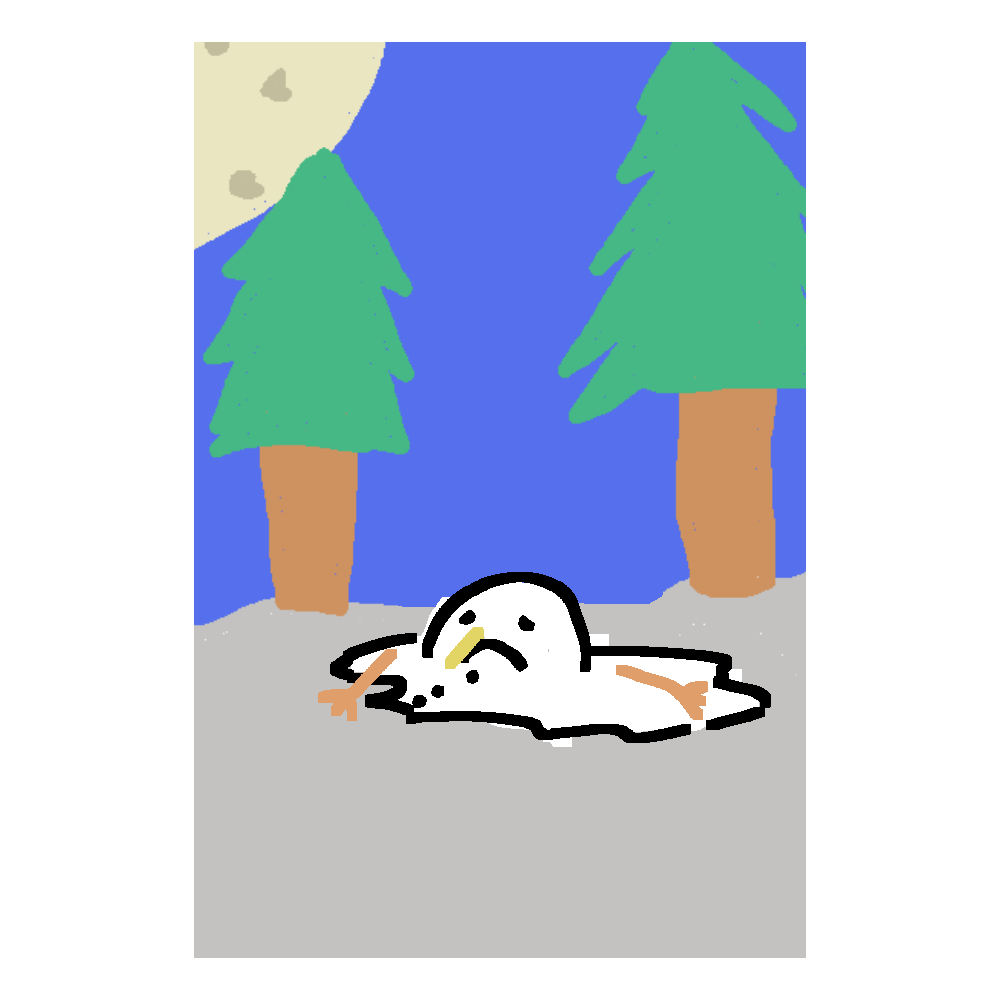 Snowman melted paint reference