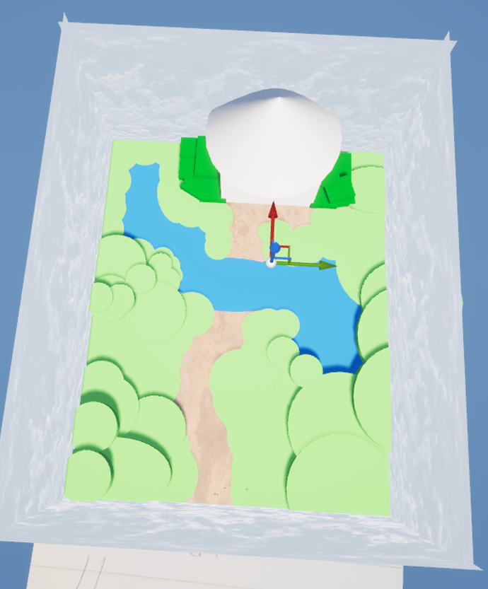 Initial blockout of the top middle room